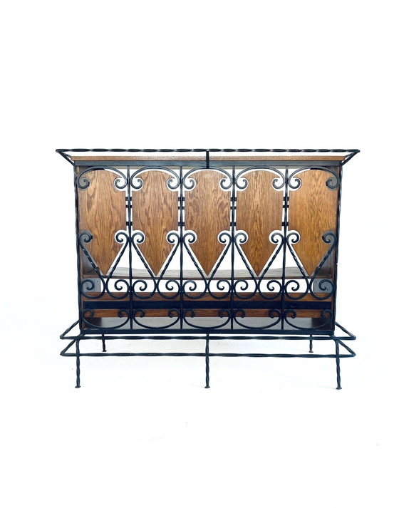 Image 1 of Vintage Bar aus Gusseisen und Holz '70er Jahre