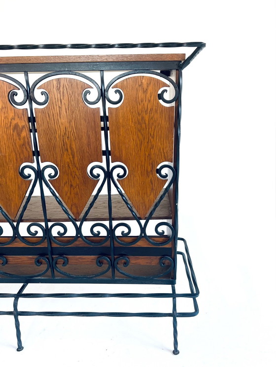 Image 1 of Vintage Bar aus Gusseisen und Holz '70er Jahre