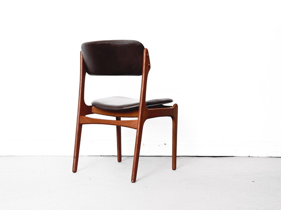 Image 1 of 1/4 Esszimmerstühle Chair Teak Erik Buch Odd. Danish Mid Century Leder Braun 