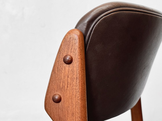 Image 1 of 1/4 Esszimmerstühle Chair Teak Erik Buch Odd. Danish Mid Century Leder Braun 