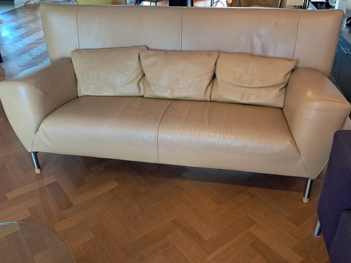 Gerard Van Den Berg Sofa "High Noon" Leder Ockergelb