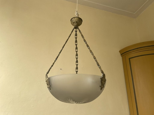 1930er Lampe Hängeleuchte Schuppenlampe Französisch