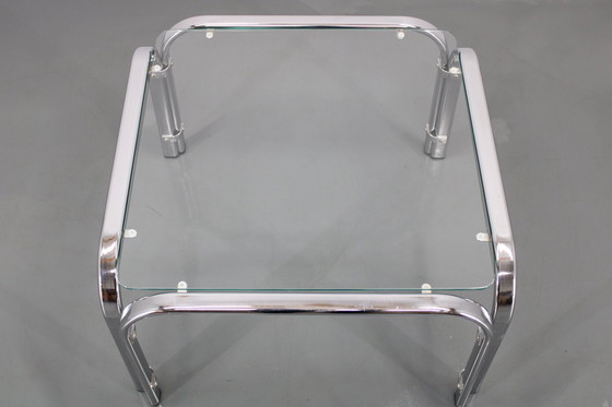 Image 1 of Italienischer quadratischer Couchtisch aus Glas, 1970er Jahre