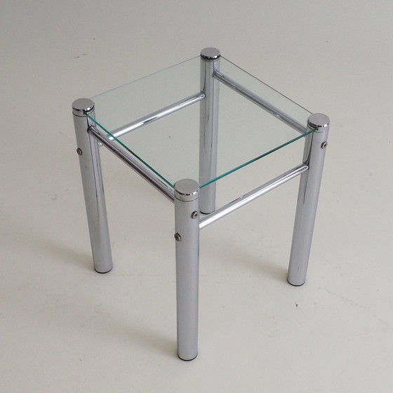 Image 1 of 3 Tricom Nesting Tische aus Glas und Chrom