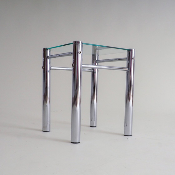 Image 1 of 3 Tricom Nesting Tische aus Glas und Chrom