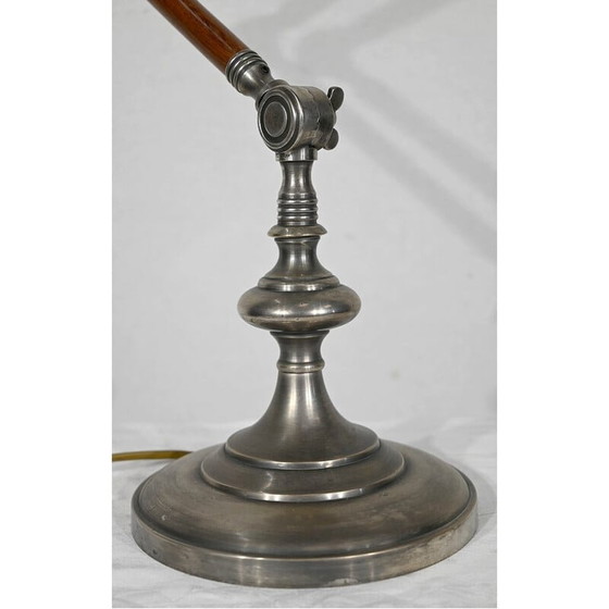 Image 1 of Vintage-Lampe mit beweglichem Arm aus Metall und Holz, 1920