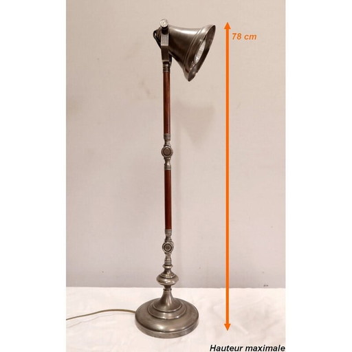 Vintage-Lampe mit beweglichem Arm aus Metall und Holz, 1920