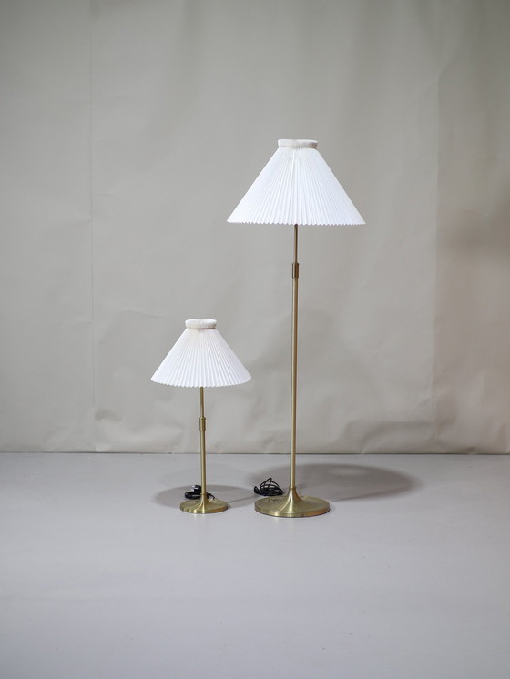 Image 1 of Le Klint 328 Tischlampe Dänisch Vintage Messing Plissé Schirm