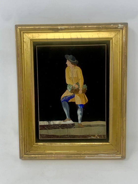 Image 1 of  Paar kleine Porträts in Mikro-Marmor-Einlegearbeiten