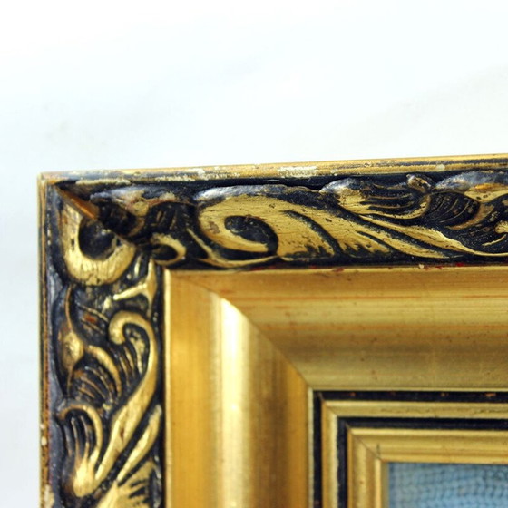 Image 1 of Dekorative Wandteppich Vintage Kunst auf die Landschaft Foto von Bratislava, Tschechoslowakei 1980