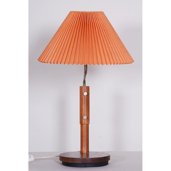 Image 1 of Mid Century Tischlampe aus Buchenholz und verzinktem Metall, Tschechien 1960er Jahre