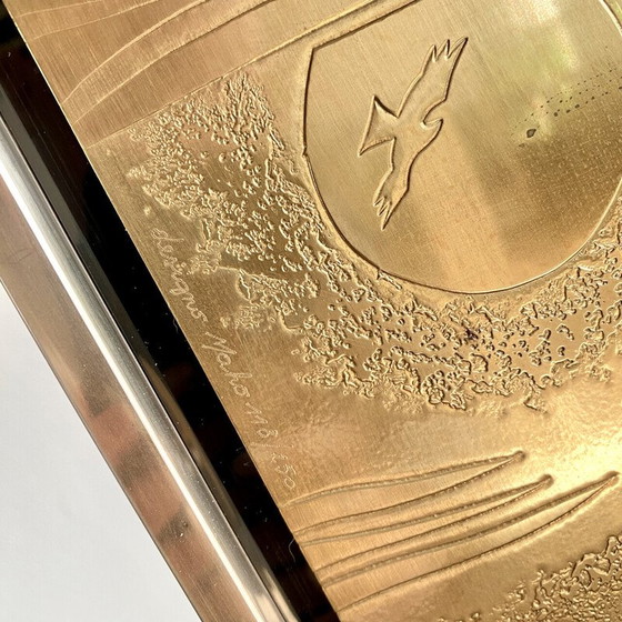 Image 1 of Klassische Tischleuchte aus 23-karätigem Gold und Messing von Georges Mathias für Designo Maho, 1970