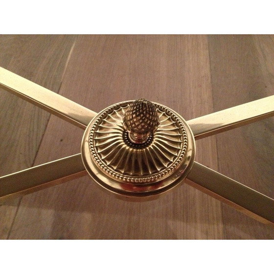 Image 1 of Couchtisch im neoklassischen Stil aus Messing und Glas, 1940