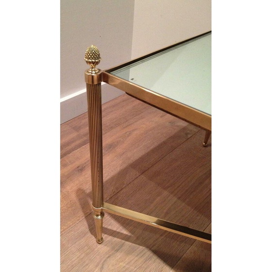 Image 1 of Couchtisch im neoklassischen Stil aus Messing und Glas, 1940