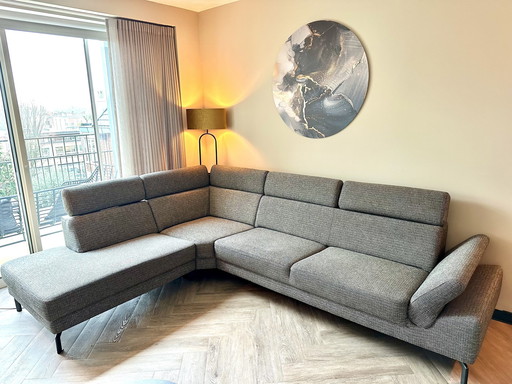 Montel Sofa "Modena" mit verstellbaren Kissen Grau Melange