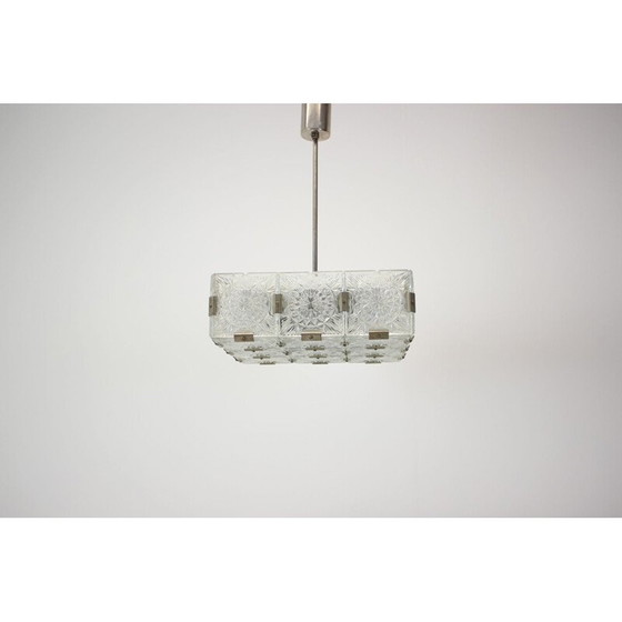 Image 1 of Vintage-Kronleuchter aus Metall und Glas von Kamenický Šenov für Preciosa, Tschechoslowakei 1970