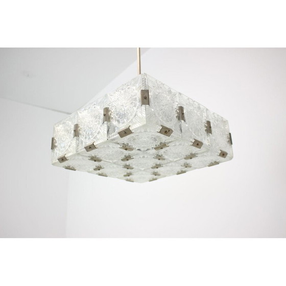 Image 1 of Vintage-Kronleuchter aus Metall und Glas von Kamenický Šenov für Preciosa, Tschechoslowakei 1970