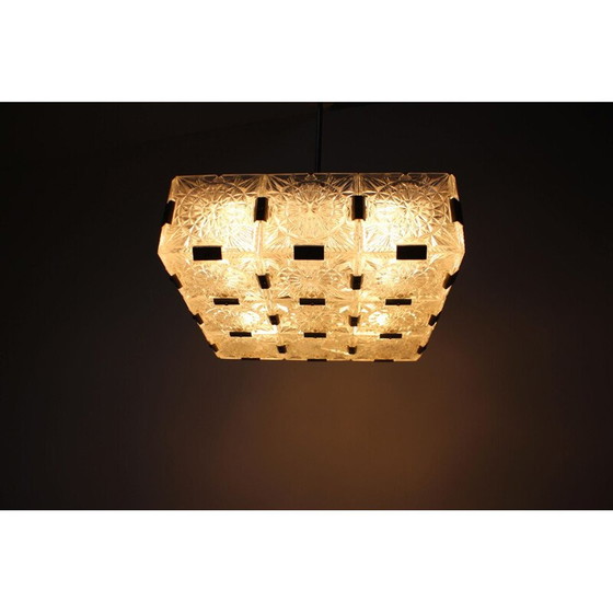 Image 1 of Vintage-Kronleuchter aus Metall und Glas von Kamenický Šenov für Preciosa, Tschechoslowakei 1970