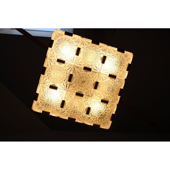 Image 1 of Vintage-Kronleuchter aus Metall und Glas von Kamenický Šenov für Preciosa, Tschechoslowakei 1970