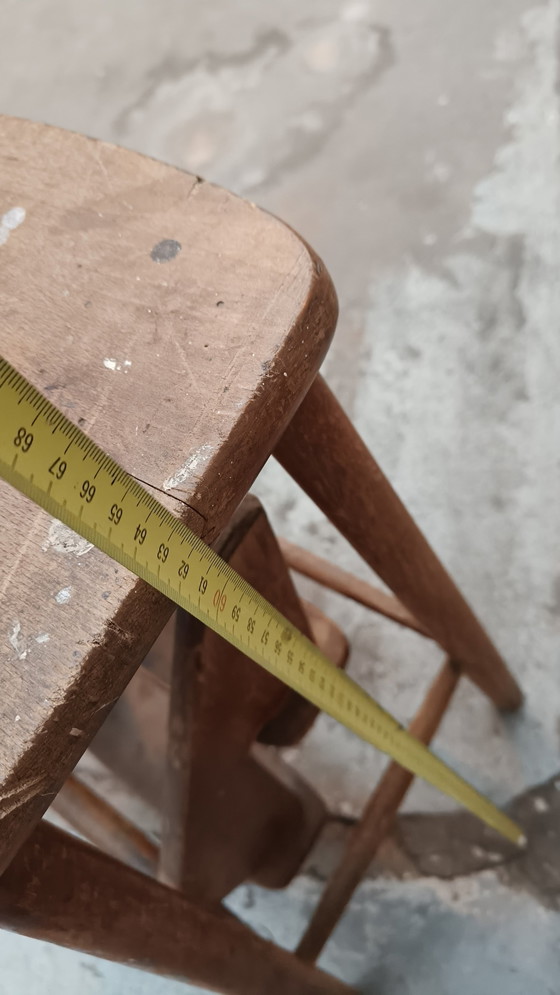 Image 1 of Vintage Holz Rustikal Brocante Küche Treppe Hocker