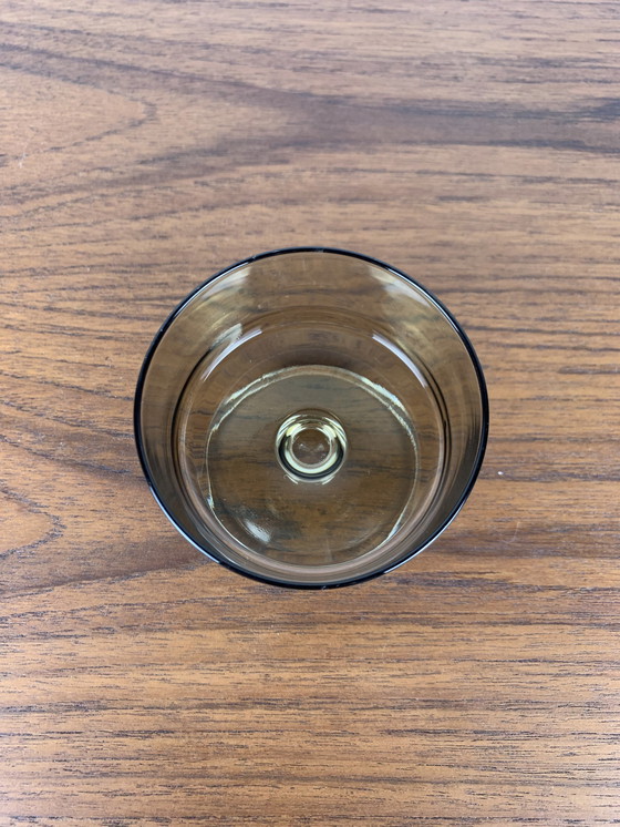 Image 1 of Satz von 9 Rauchglas Champagner / Dessertgläser - 1970