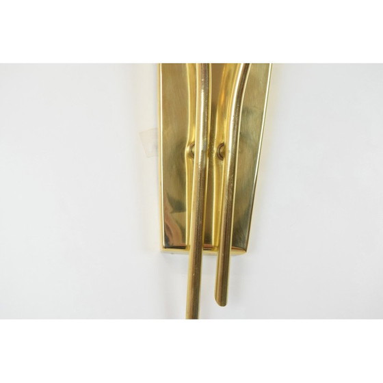 Image 1 of Mid Century Wandleuchte aus Glas und Messing von Kamenicky Senov, Tschechoslowakei 1960er Jahre