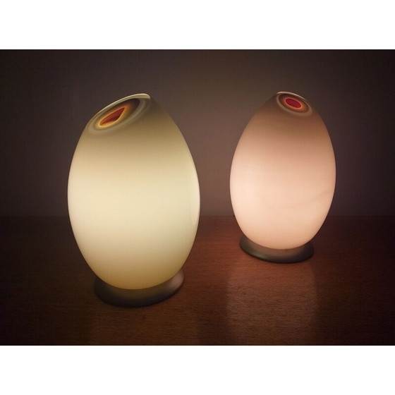 Image 1 of Paar Tischlampen aus Muranoglas von Mazzega, 1980er Jahre