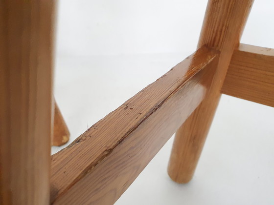 Image 1 of Moderne skandinavische Barhocker aus Kiefernholz aus den 1970er Jahren