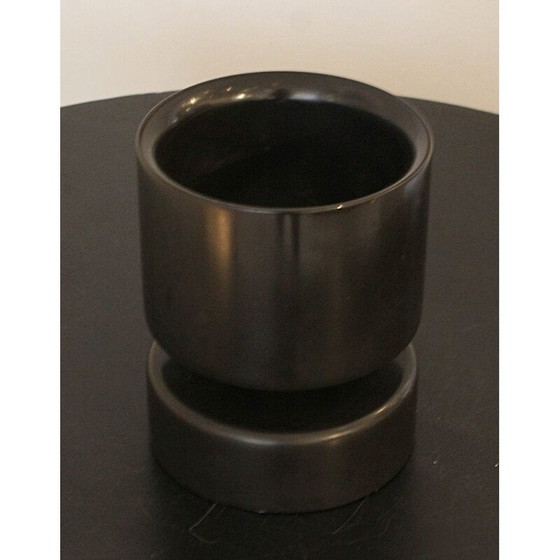 Image 1 of Schwarze Vase aus Marmor von Angelo Mangiarotti Italien 1970s