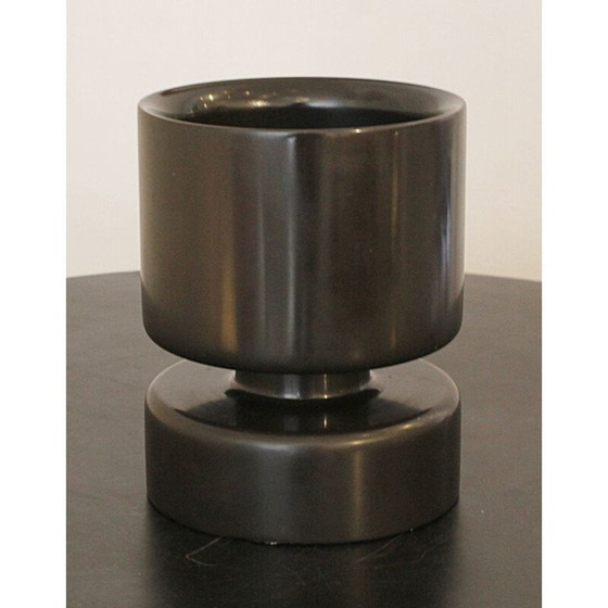 Image 1 of Schwarze Vase aus Marmor von Angelo Mangiarotti Italien 1970s