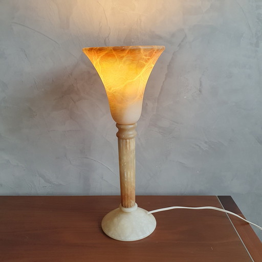 Spanische Alabaster-Tischlampe aus Santa Rita 1970er Jahre