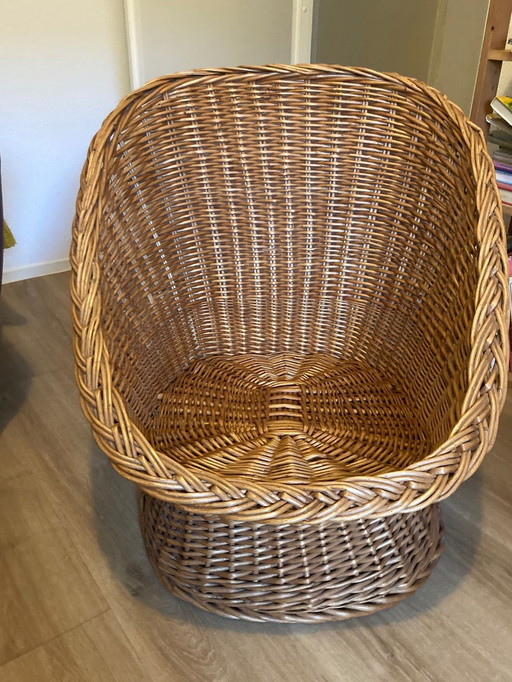 Vintage Rattan Eimer Stuhl