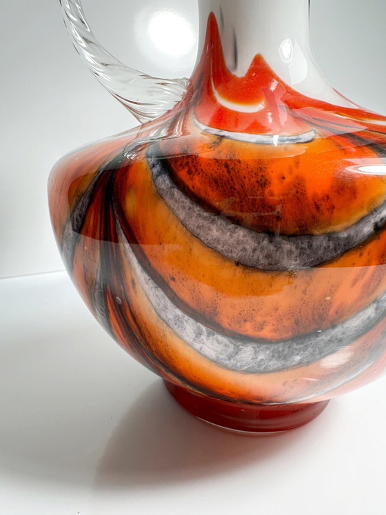 Image 1 of Vintage Carlo Moretti Henkelvase Opalina Fiorentina Glas Vase 1970Er Mid Century
