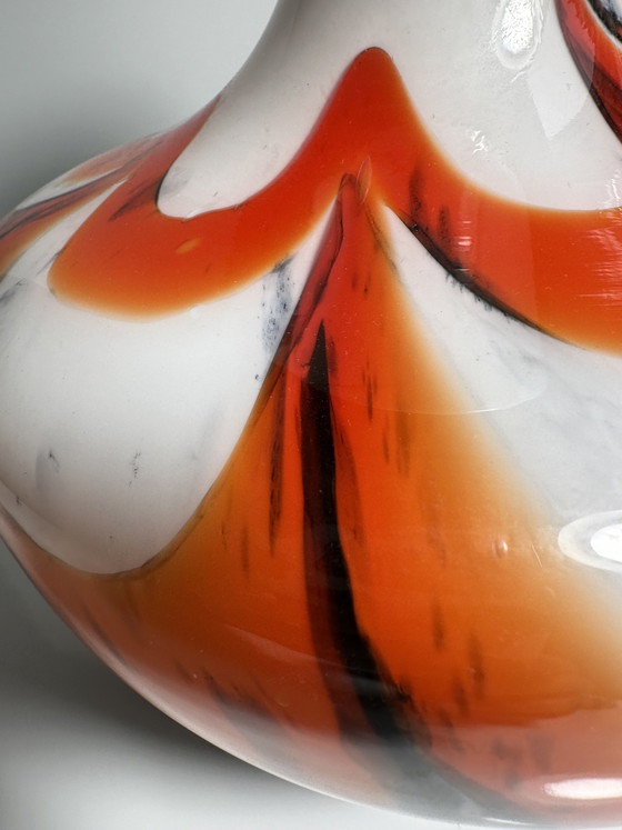 Image 1 of Vintage Carlo Moretti Henkelvase Opalina Fiorentina Glas Vase 1970Er Mid Century
