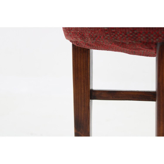 Image 1 of Vintage Art Deco Stoffhocker, Tschechoslowakei 1940