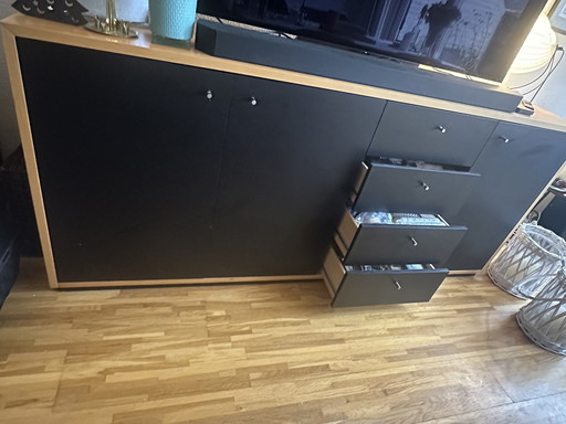 Pastoe Sideboard, Schwarz / Buche