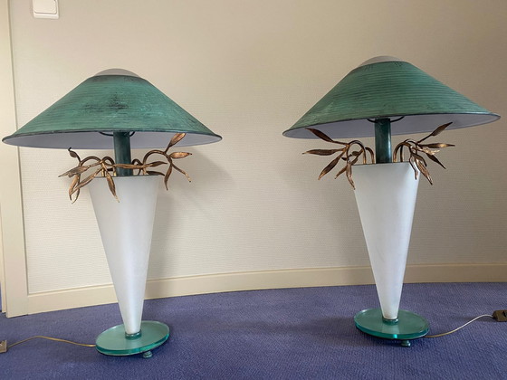 Image 1 of 2x Vintage Tischlampen Kristall