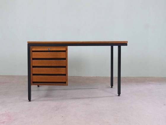 Image 1 of Modernist Teak & Stahl Schreibtisch