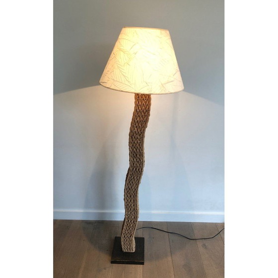 Image 1 of Vintage-Seil-Stehlampe auf Metallsockel, 1980
