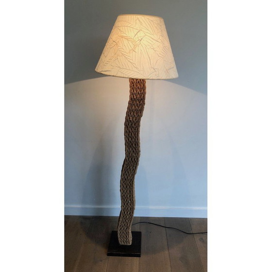 Image 1 of Vintage-Seil-Stehlampe auf Metallsockel, 1980