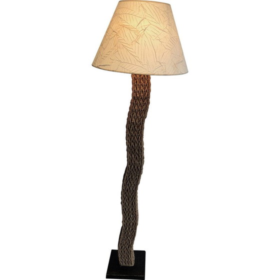 Image 1 of Vintage-Seil-Stehlampe auf Metallsockel, 1980