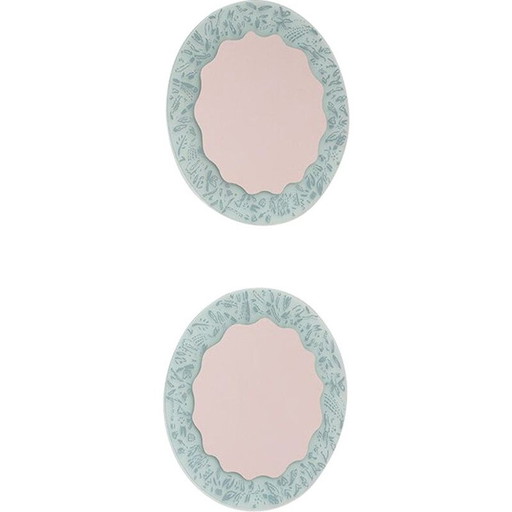 Paar Vintage Spiegel Micro Ugo La Pietra Macro Postmodernismus 1980