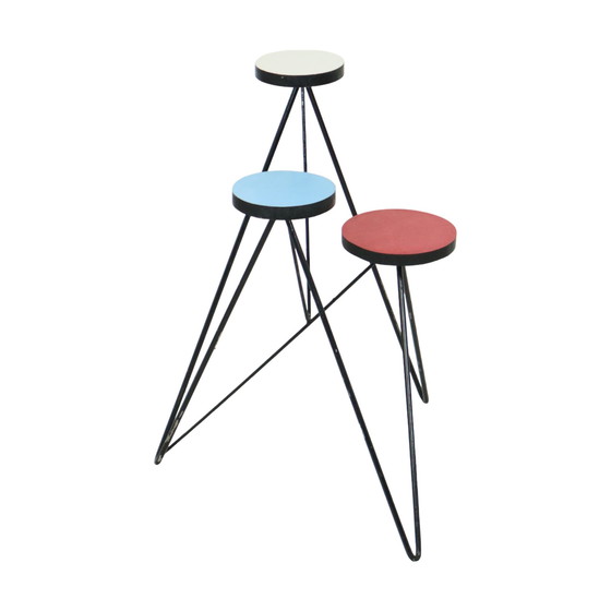 Image 1 of Expo 58 Pflanzentisch , Standard, rund, Resopal Fifties, 71 cm