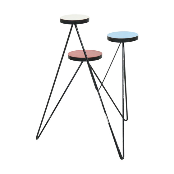 Image 1 of Expo 58 Pflanzentisch , Standard, rund, Resopal Fifties, 71 cm