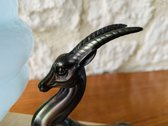 Image 1 of Vintage, Art Deco, Antilopen-Tischlampe, 1920er Jahre