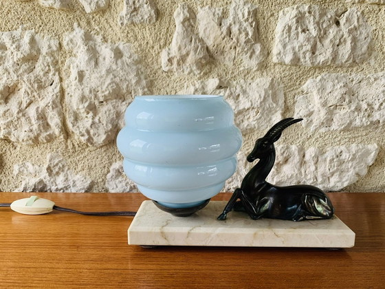 Image 1 of Vintage, Art Deco, Antilopen-Tischlampe, 1920er Jahre