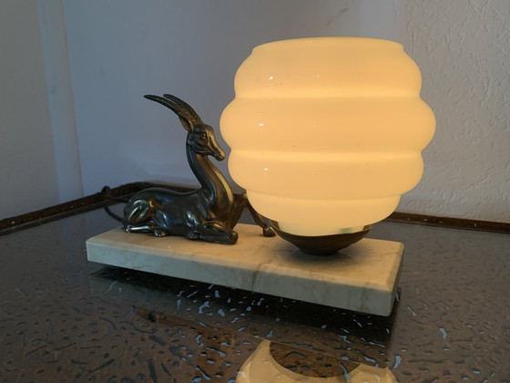 Image 1 of Vintage, Art Deco, Antilopen-Tischlampe, 1920er Jahre