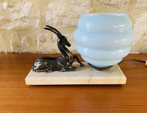 Vintage, Art Deco, Antilopen-Tischlampe, 1920er Jahre
