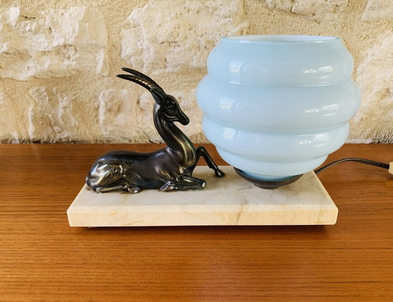 Image 1 of Vintage, Art Deco, Antilopen-Tischlampe, 1920er Jahre