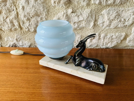 Image 1 of Vintage, Art Deco, Antilopen-Tischlampe, 1920er Jahre
